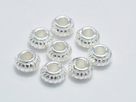 8pcs 925 Sterling Silver Beads, 4.5x2.8mm Rondelle Beads-BeadBasic