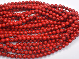 Shell Turquoise Howlite - Red, 8mm (8.5mm)-BeadBasic