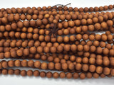 Matte Sandalwood Beads, 8mm Round, 35 Inch-BeadBasic
