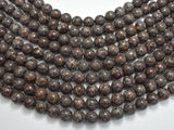 Brown Snowflake Obsidian Beads, Round, 10mm-BeadBasic