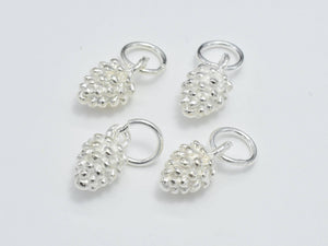 2pcs 925 Sterling Silver Charms, Pine Cones Charms, 5.5x9mm-BeadBasic