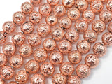 Lava-Copper Plated, 10mm (10.5mm) Round Beads-BeadBasic