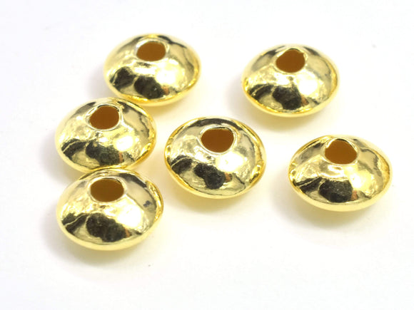 10pcs 24K Gold Vermeil Spacers, 925 Sterling Silver Beads, 6x3mm Saucer Beads-BeadBasic