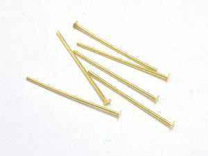 20pcs 24K Gold Vermeil Head Pin, 925 Sterling Silver Pin, 15mm-BeadBasic