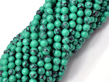 Howlite Turquoise Beads-Green, 4.5mm (5mm) Round Beads-BeadBasic