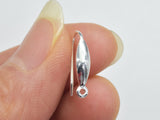 4pcs 925 Sterling Silver Ear Wires, Earring Hook, Fishhook, 10x17mm-BeadBasic