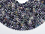 Fluorite Beads, Rainbow Fluorite, 8mm, Round 15 Inch-BeadBasic