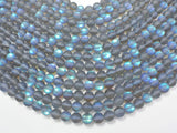 Matte Mystic Aura Quartz-Gray, 8mm (8.5mm) Round-BeadBasic