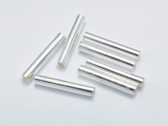 20pcs 925 Sterling Silver Tube, Tube Connector, 1.5x10mm-BeadBasic