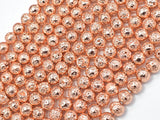 Lava-Copper Plated, 6mm (6.7mm) Round Beads-BeadBasic