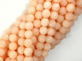 Jade Beads, Peach, 8mm Faceted Round-BeadBasic