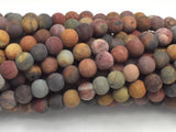 Matte Picasso Jasper Beads, 6mm, Round Beads-BeadBasic