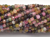 Watermelon Tourmaline Beads, 2x3mm Micro Faceted Rondelle-BeadBasic