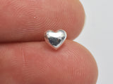 10pcs (5pairs) 925 Sterling Silver Heart Pad Earring Stud Post, 5x4.5mm Heart Pad, 11mm Long-BeadBasic