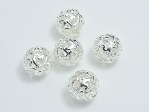 2pcs 9mm 925 Sterling Silver Beads, 9mm Filigree Round-BeadBasic