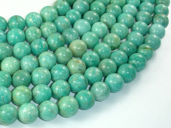 African Amazonite Beads, 11mm Round Beads-BeadBasic