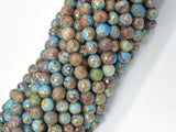 Blue Calsilica Jasper Beads, 6mm Faceted Round Beads-BeadBasic