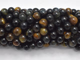 Blue / Yellow Tiger Eye, 8 mm Round Beads, 15.5 Inch-BeadBasic