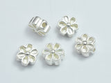 2pcs 925 Sterling Silver Beads - Flower, 8mm-BeadBasic