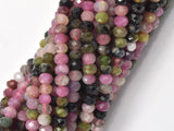 Watermelon Tourmaline Beads, 2.8x4mm Micro Faceted Rondell-BeadBasic