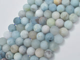 Matte Aquamarine Beads, 10mm Round Beads-BeadBasic