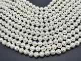 Lava-Silver Plated, 10mm (10.5mm) Round Beads-BeadBasic