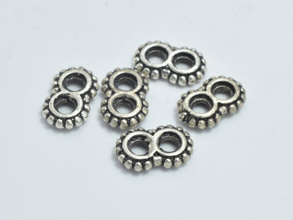 8pcs 925 Sterling Silver Spacers-Antique Silver, 8x5mm Spacer, 2 Hole Spacer, 2 Hole Connector-BeadBasic