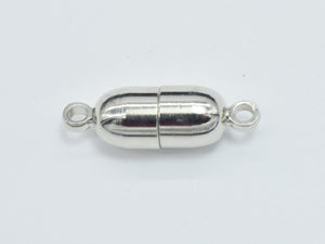 10pcs 6x19mm Magnetic Bullet Clasp-Silver, Plated Brass-BeadBasic