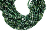 Moss Agate Beads, Round, Green, 6mm-BeadBasic