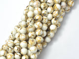 Shell Howlite-White, 8mm (8.5mm)-BeadBasic