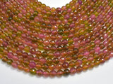 Watermelon Tourmaline Jade Beads - Multicolor, 8mm Faceted Round-BeadBasic