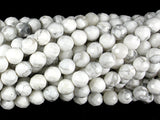 White Howlite Beads, Faceted Round, 6 mm-BeadBasic