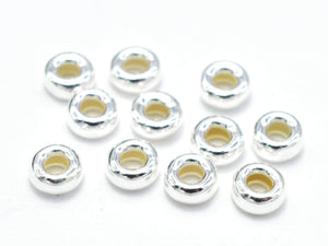 25pcs 925 Sterling Silver Beads, Rondelle Spacer,