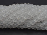 Matte Clear Quartz Beads, 6mm (6.5mm) Round-BeadBasic
