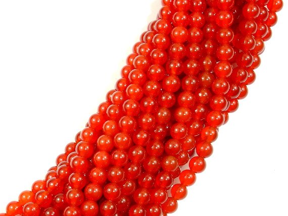 Carnelian Beads, Round, 4mm-BeadBasic