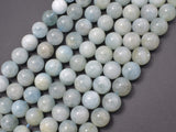 Aquamarine Beads, Round, 10mm-BeadBasic