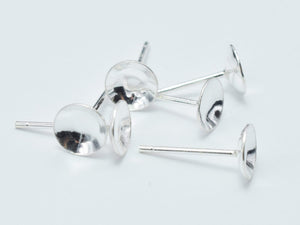 10pcs (5pairs) 925 Sterling Silver Earring Cup Stud Post-BeadBasic