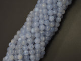 Blue Chalcedony Beads, Blue Lace Agate Beads, 6mm Round Beads-BeadBasic