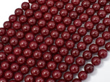 Jade Beads-Red, 6mm (6.4mm) Round Beads-BeadBasic