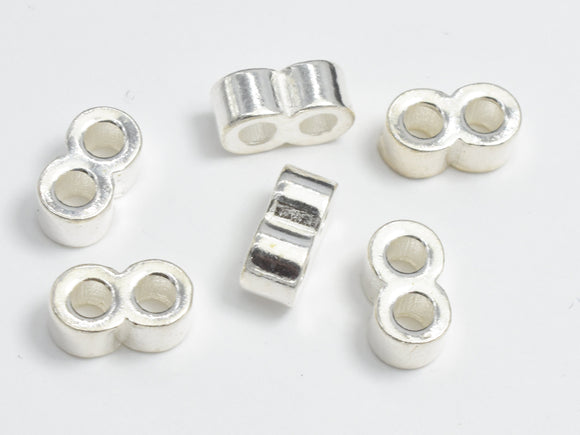 4pc s925 Sterling Silver Connector, Infinity Connector, Infinity Link, 7.3x4mm , 2 Hole Connector-BeadBasic