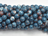 Rain Flower Stone, Gray, 8mm Round Beads-BeadBasic