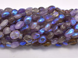 Mystic Coated Super Seven Beads, Cacoxenite Amethyst, AB Coated, 6x8mm Nugget-BeadBasic