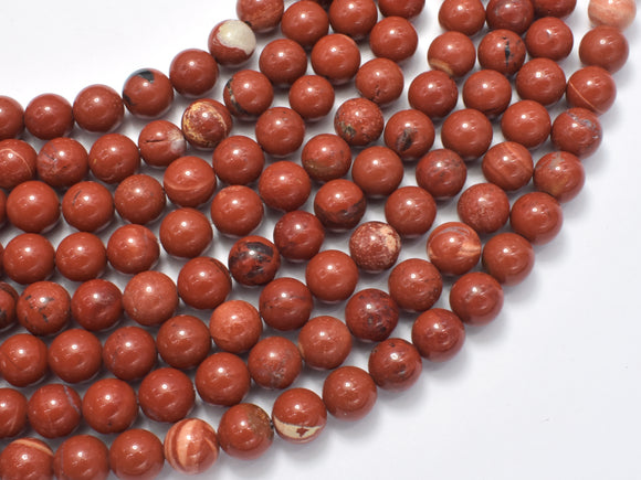 Red Jasper Beads, Round, 8mm-BeadBasic