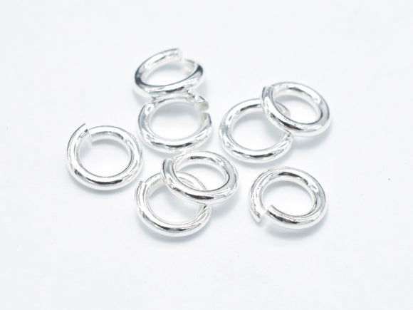 40pcs 925 Sterling Silver Open Jump Ring, 3.7mm, 0.7mm (21guage)-BeadBasic