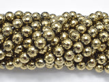 Hematite-Light Gold, Pyrite Color, 8mm Faceted Round-BeadBasic