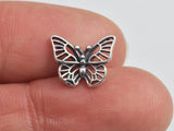 2pcs (1pair) 925 Sterling Silver Butterfly Earring Stud Post, 11.8x9.2mm Butterfly-BeadBasic
