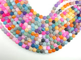 Frosted Matte Agate - Multi Color, 10 mm Round Beads-BeadBasic
