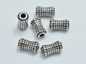 2pcs 925 Sterling Silver Beads-Antique Silver, 5x8.8mm, Bamboo Tube Beads, Big Hole Beads, Spacer Beads-BeadBasic
