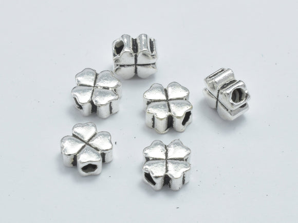 4pcs 925 Sterling Silver Beads-Antique Silver, Flower, 5x5mm-BeadBasic