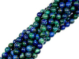 Azurite Malachite Beads, Round, 6mm (6.5mm)-BeadBasic